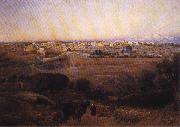 Gustav Bauernfeind Jerusalem from the Mount of Olives. USA oil painting artist